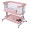Costway Baby Bassinet Bedside Sleeper with 6-Level Adjustable Height Beige/Pink/Gray